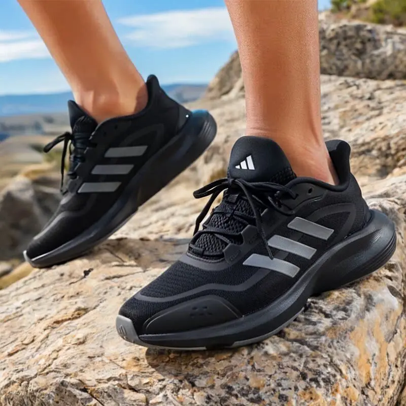 2026 New Adidas Mens Running Shoes JH5150 Black Breathable Mesh Sneakers