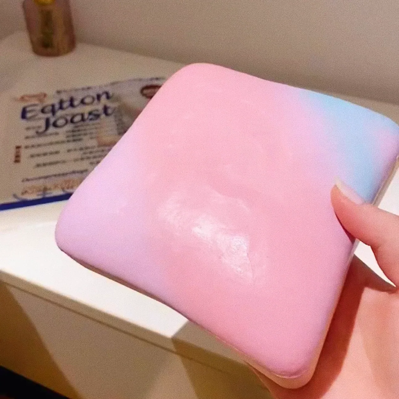 

Squishy Toy Slow Rising Big Colored Toast Bright Marshmallow Macaroon Color Soft Tender Bread Stress Release Hand Relax Gift