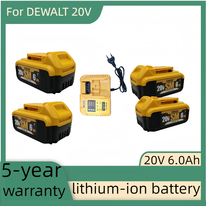 

100% new for Dewalt power tools, for Dewalt 20V 3000mAh lithium-ion battery home appliance DCB206 DCB201 DCB200