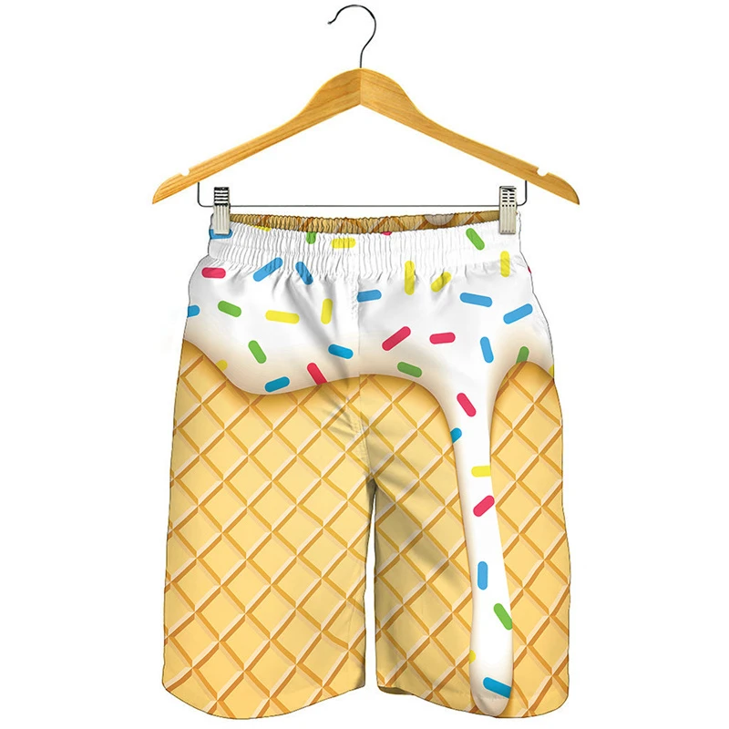 

Cartoon Ice Cream 3D Printed Beach Men's Cute Street Style Shorts for Children