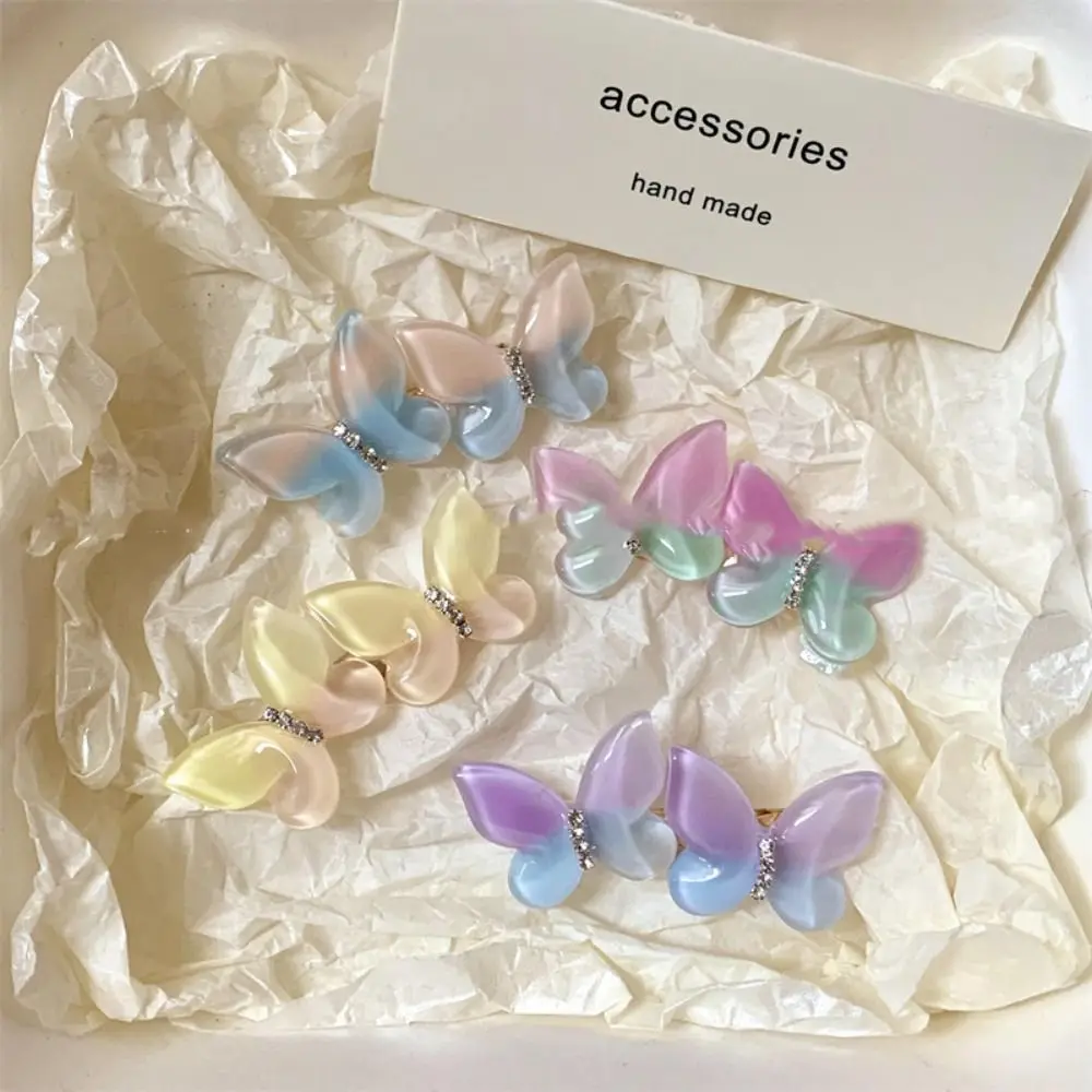 

Korean Style Gradient Butterfly Hairpin Colorful Headwear Sweet Duckbill Clip Side Clip Hair Accessories Lovely Barrettes Daily