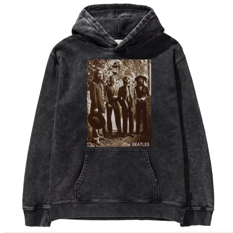 Fashion trend Y2K rock band TOP Beatles The Beatles Europe and the United States Vintage vintage punk rock washed hoodie