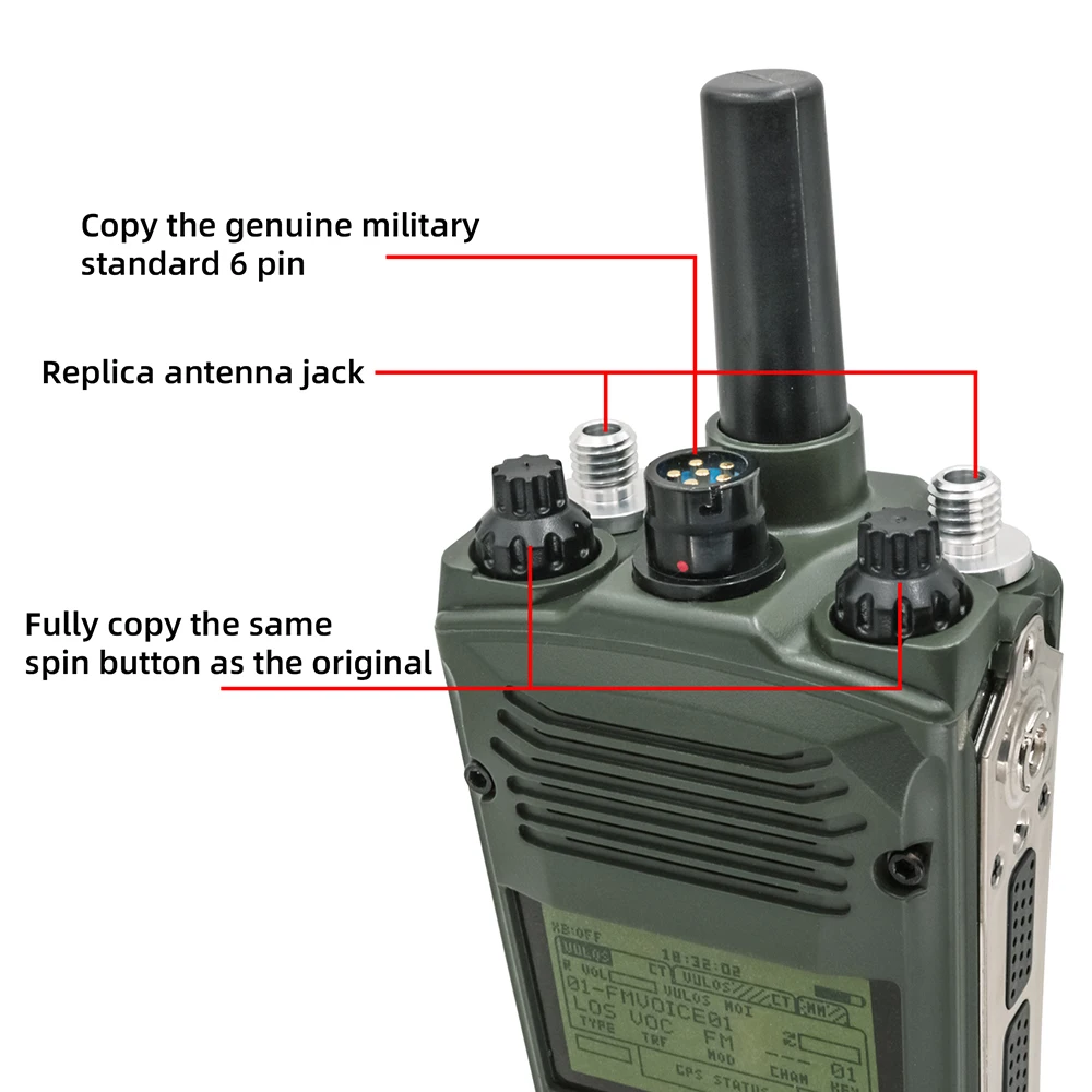 Modelo de Radio Virtual PRC 163 (sin función) para Ptt táctico de 6 pines y auriculares tácticos militares Airsoft COMTAC, auriculares de tiro