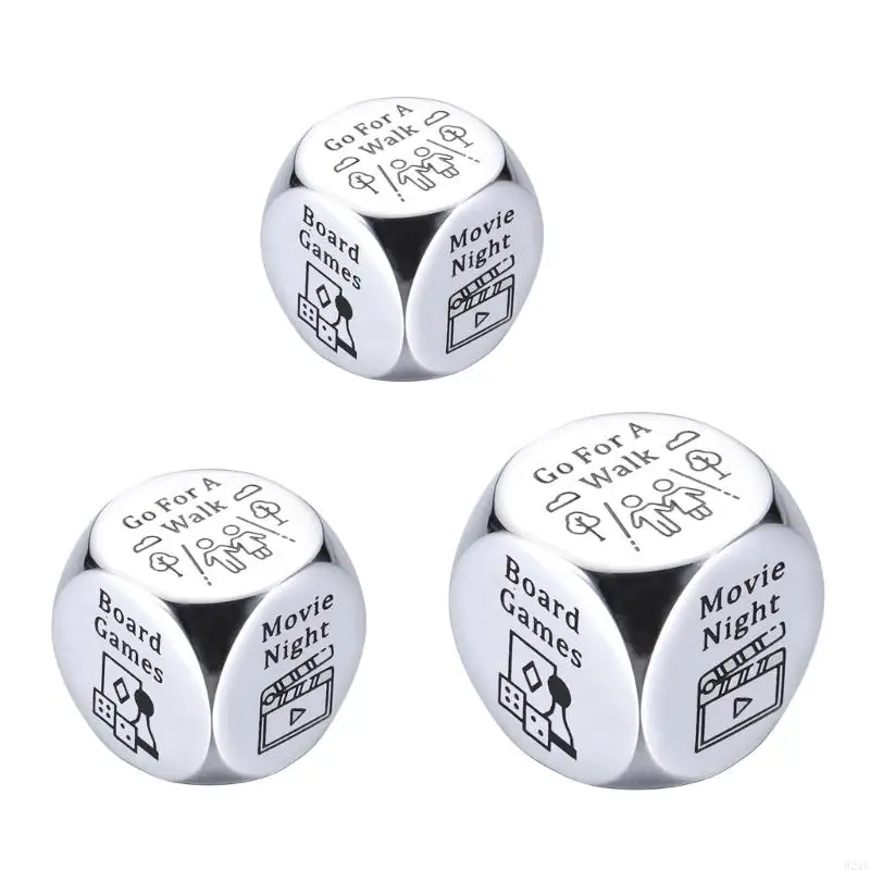 92MF Date Night Dices Steel Dating Decision Maker Metal Dices for Memorable Couple Experiences Valentines Anniversary Gift