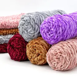 Chenille Gold Velvet Thick Thread Knitting Wire Light Multicolor Knitting Bag Hook, Violent Bear, 100g