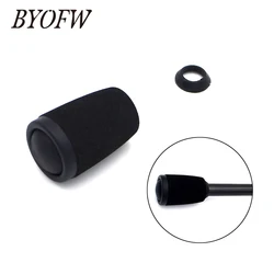 BYOFW 1 PC High Density Black EVA Fishing Rod Handle Split Grip With Rubber Winding Check Butt Section DIY Building Replacement