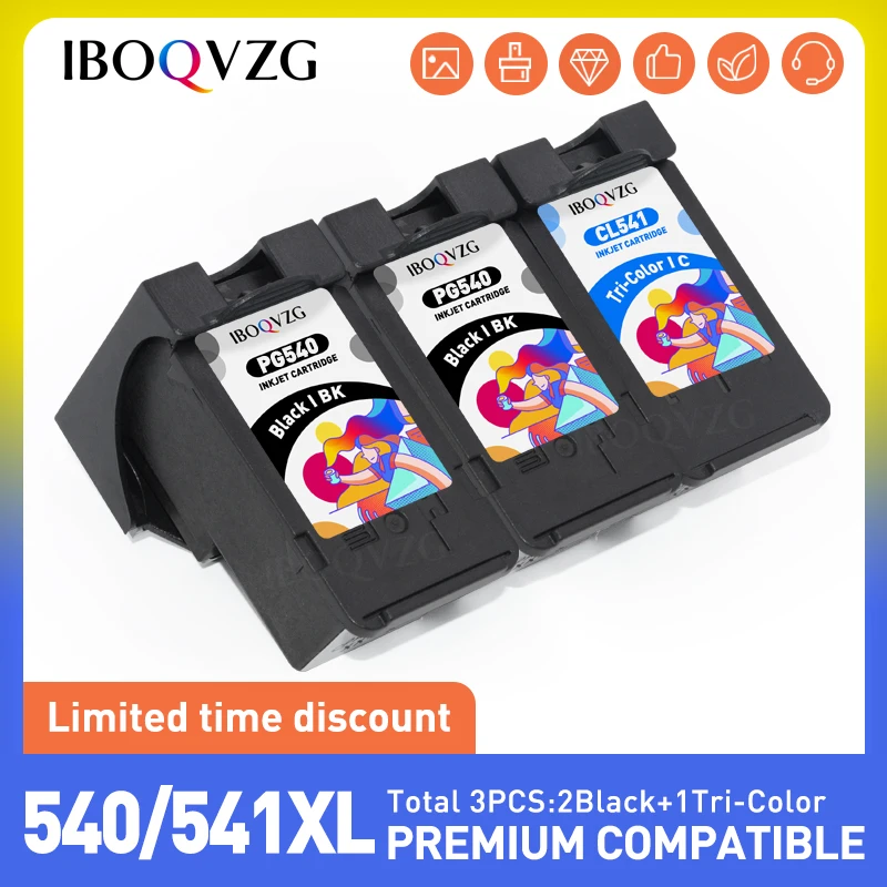 IBOQVZG PG 540 CL 541 PG-540 CL-541 For Canon 540XL 541XL Ink Cartridge PG540 for Pixma MG4250 MG3250 MG3255 MG3550 MG4100