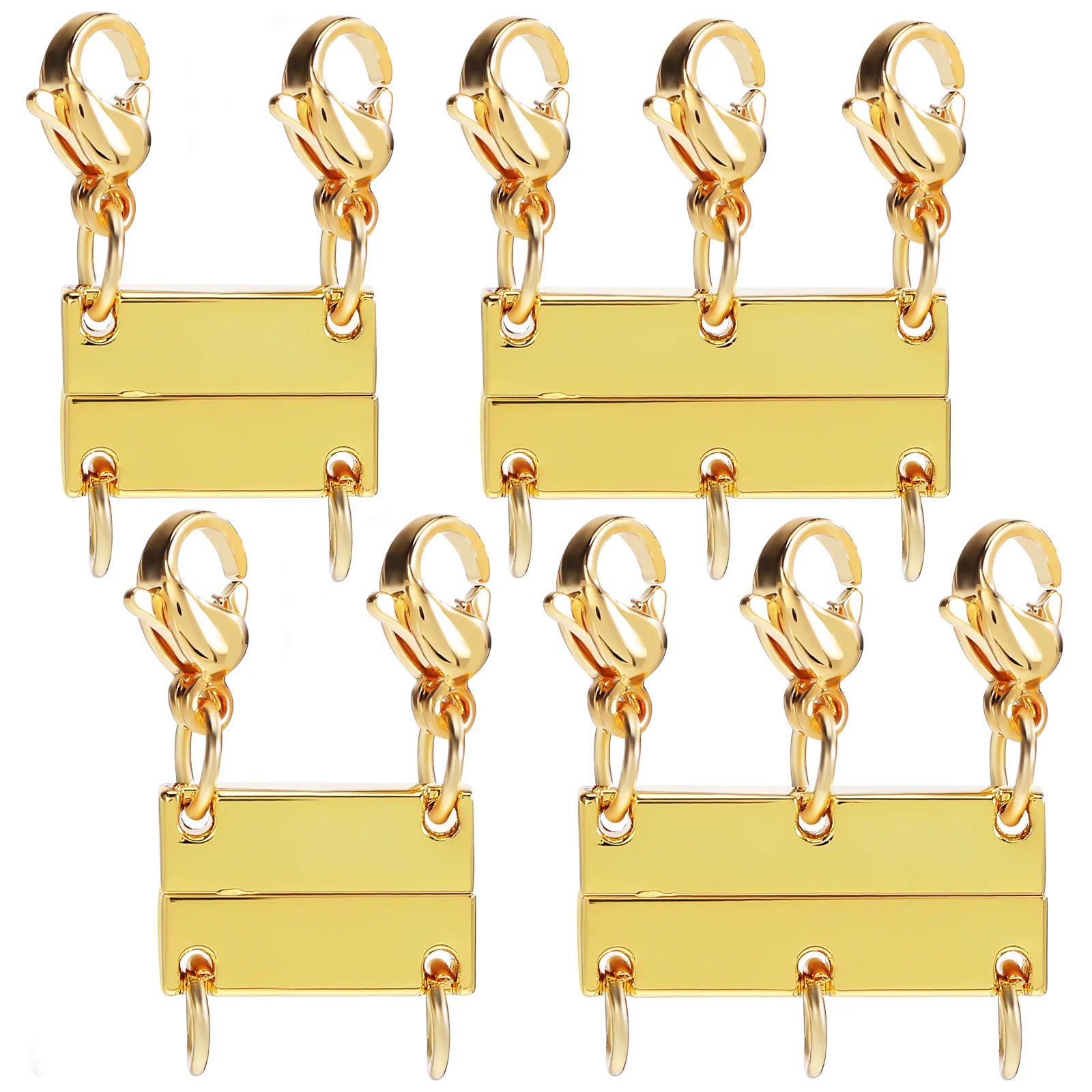 2 Pcs Magnetic Necklace Layered Buckle Clasp Detangler Rectangle Stacker Multiple Clasps For Necklaces