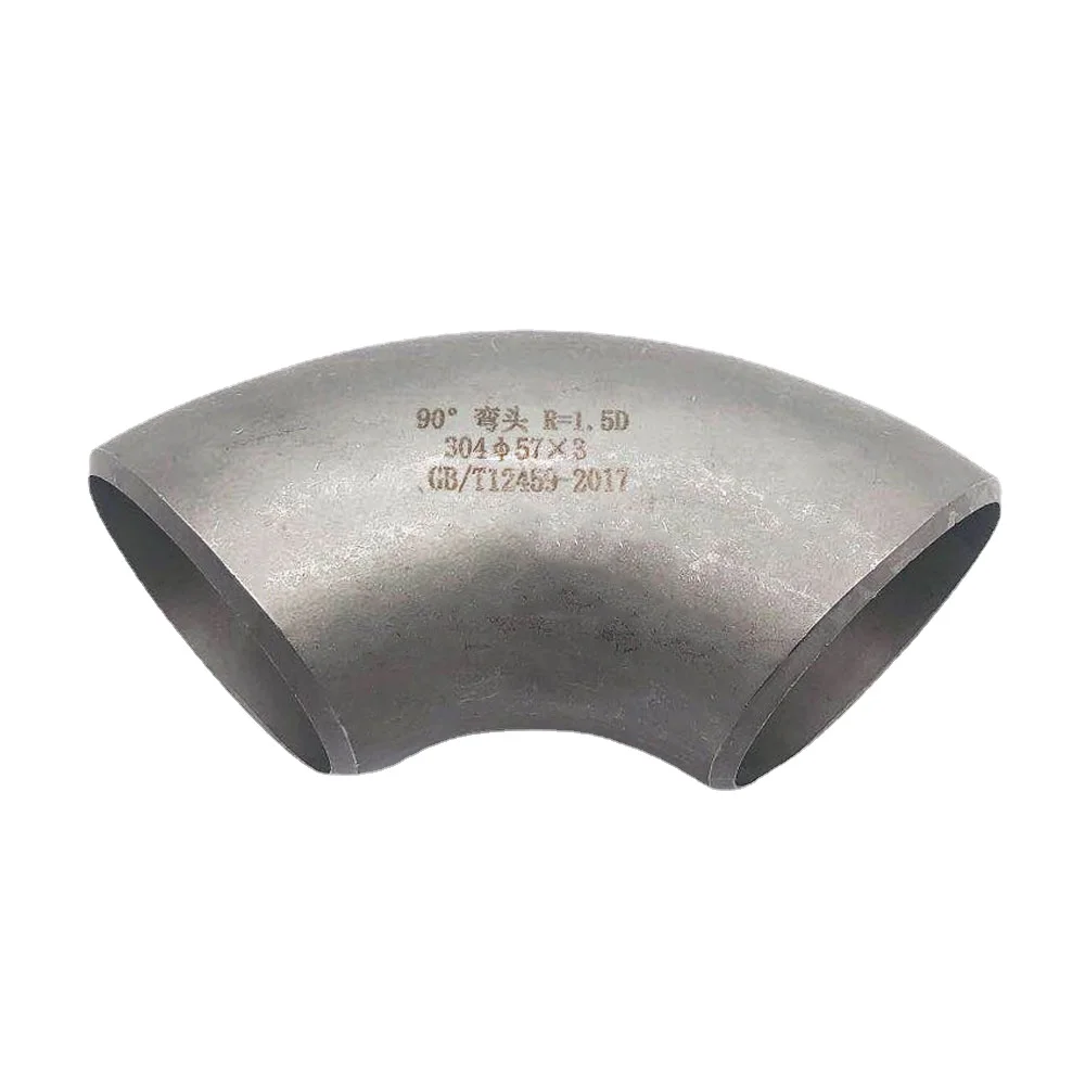 

42 45 48 51 57 60 76 89mm 1-3/4" 2" 2-1/4" 2.5" 3" OD 304 Stainless Steel 90 Degree Elbow Butt Welded Pipe Fitting