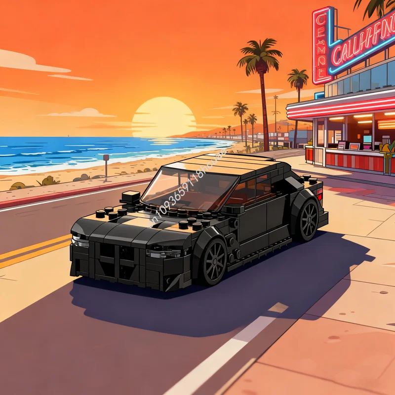 

305pcs MOC BMWedd Sedan Black Dark Red Model Building Blocks Construction Assemble Toy DIY Brick Kids Christmas Gifts Birthday