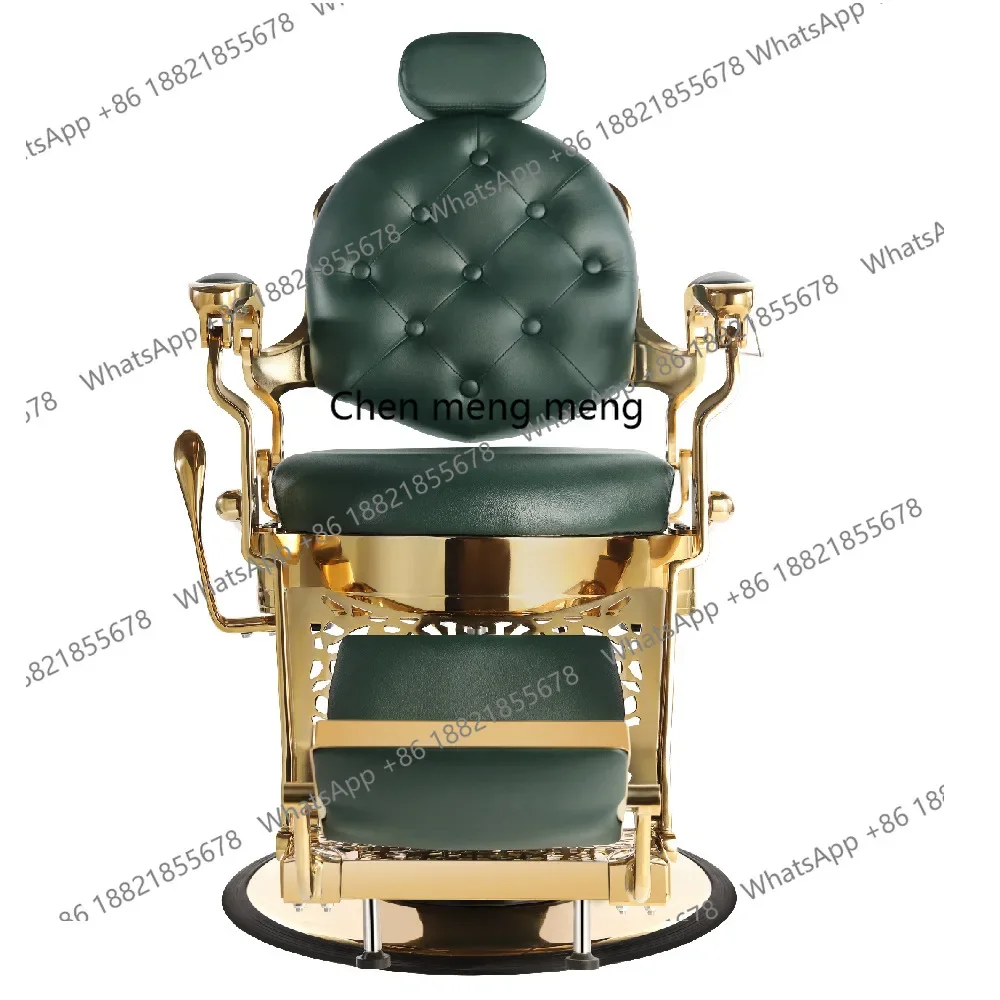 A139 Aluminum alloy retro chair light luxury oil head hair salon chair barber shop rotating chair reclined