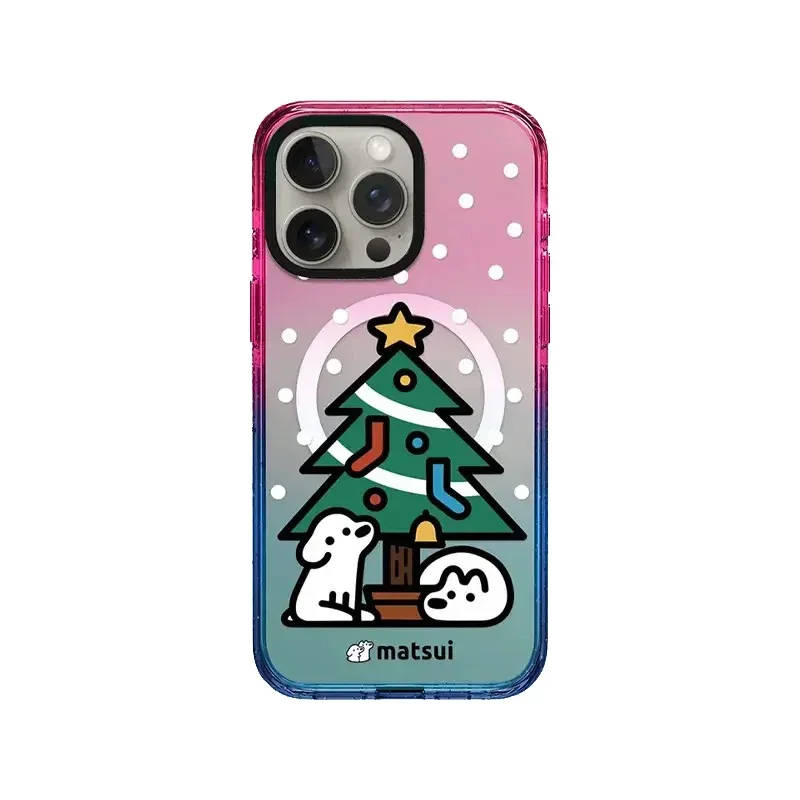 

Cartoon Dog Friends 2.5 Acrylic Gradient Border iPhone 12 13 15 14 Pro Max Protective Case, Fits iPhone 15 Pro Max