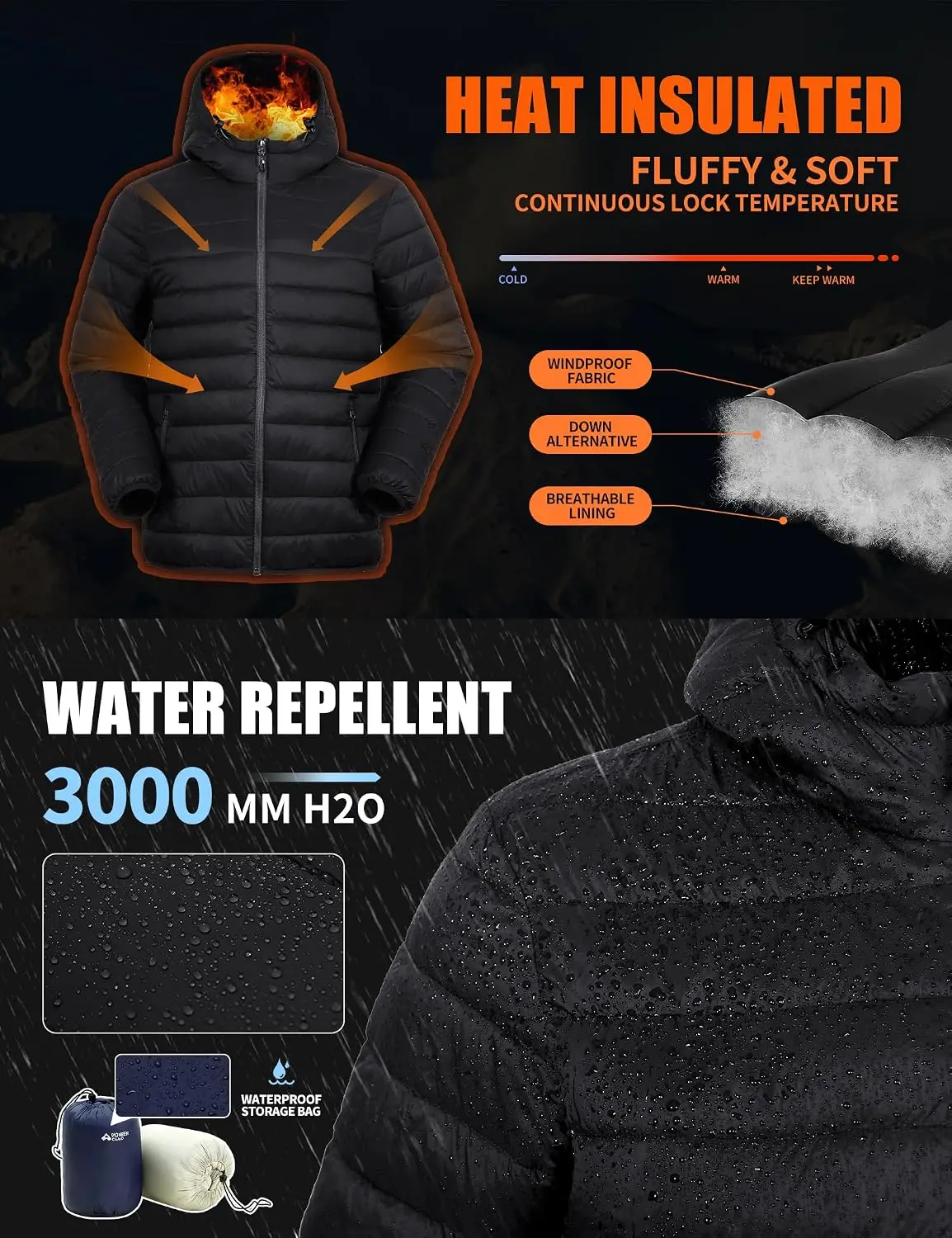 เสื้อแจ็คเก็ตพัฟเฟอร์น้ำหนักเบาสำหรับผู้ชาย ยี่ห้อ Pioneer Camp แบบมีฮู้ด บุฉนวนกันความร้อน เหมาะสำหรับวิ่งและเดินทางในฤดูหนาว