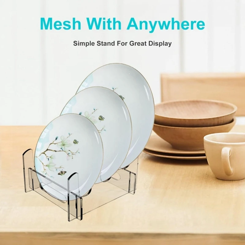 Pengering piring penghemat ruang penyimpanan kapasitas besar, tempat piring tingkat Tunggal Arcylic (3 kisi)