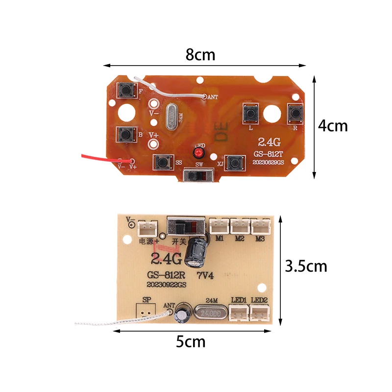 1Set For RC Car Remote Control Toys Parts 6CH 2.4G Remote Control High Quality 27MHz Circuit PCB Transmitter Receiver Board