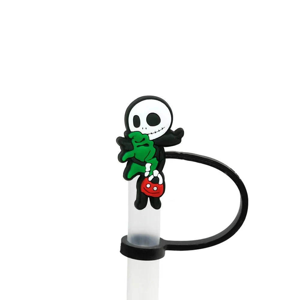 The Nightmare Before Christmas Silikon für 10 mm, Strohkappen für Glasbecher, mit 30 und 40 Unzen Becher mit Griff, staubdicht, wiederverwendbar – Detail 12