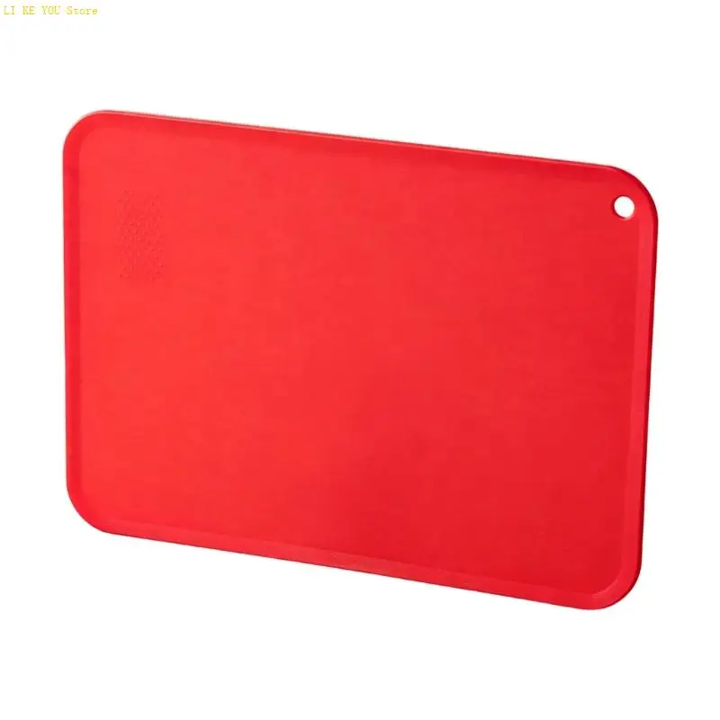 W3JE Kitchen Chopping Board for Home Cooking, Square Cutting Board with Storage Hole and Textured Corner Detail for Garlic