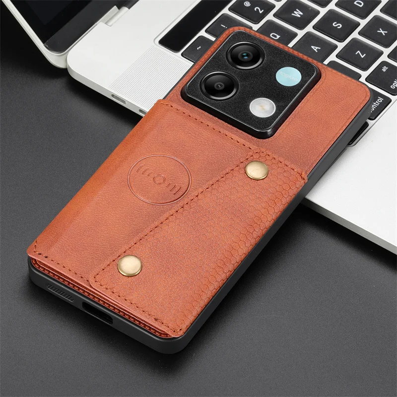 For Xiaomi Redmi Note 13 Pro 5G PU Leather Wallet Card Slot Case for Redmi Note13 Pro Note 13Pro 5G Car Magnet Holder Back Cover