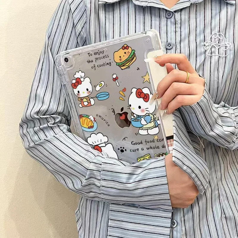 حافظة هالو كيتي كات ثلاثية الطي لهاتف 11th A16 Air7 M3 Pro M2 M4 11in حافظة تابلت 5th 6th Air2 9.7 9th 10.2in Mini6 غطاء حماية #1