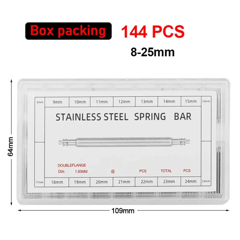 

Watch Repair Tool Value for Money Stainless Steel Watch Band Strap Spring Bars Link Pins Repair Tool Set 144PCS