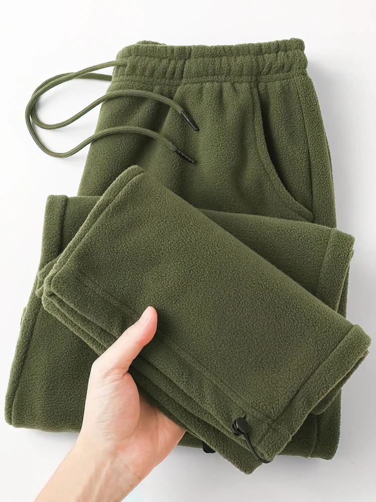 Vintage Dicke Winter Casual Fleece Hosen Männer Breite bein Baggy Warme Jogginghose Männlich Zeichnung Jogger Hosen Falls Hosen