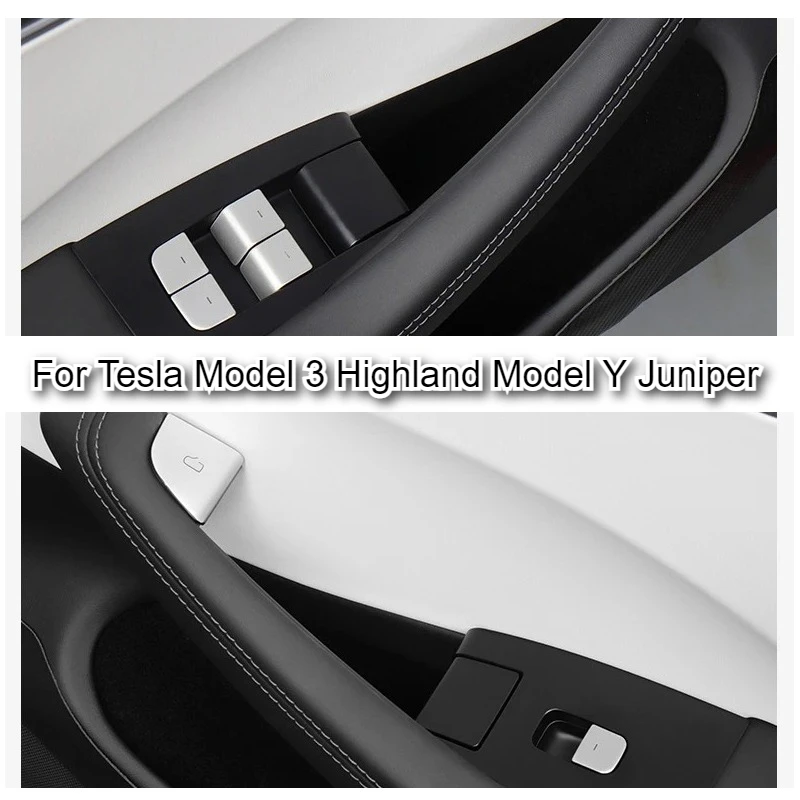 

For Tesla Model 3 Highland Model Y Juniper Window Lifter Switch Buttons Trim ABS Car Door Open Button Cover Sticker Accessories