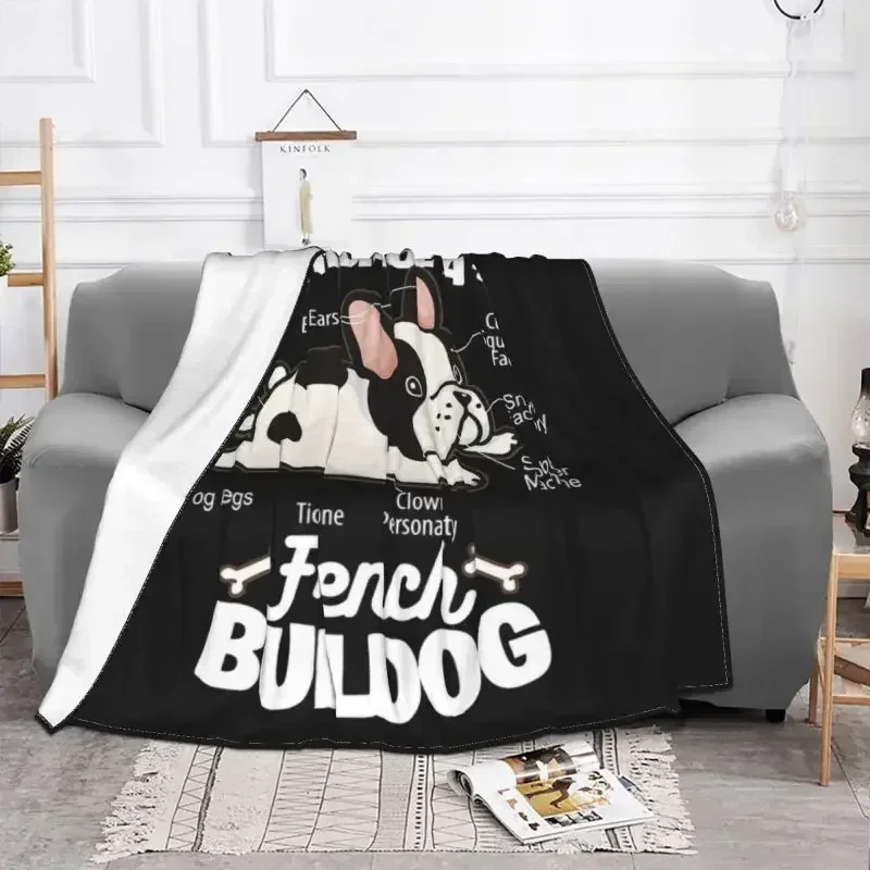 Anatomy Of A French Bulldog Blanket Warm Fleece Soft Flannel Frenchie Dog Lover Throw Blankets for Bed Sofa Outdoor Autumn