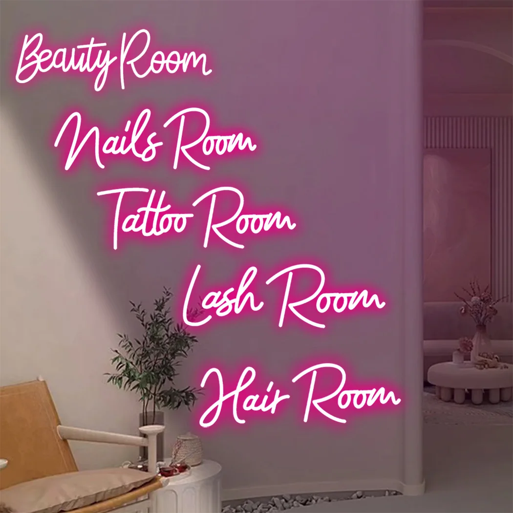 

Nails Room Neon Light Sign Beauty Room Wall Art Salon Decoration LED Neon Sign Lashes Bedroom Hair Tattoo Open Neon Led Lights