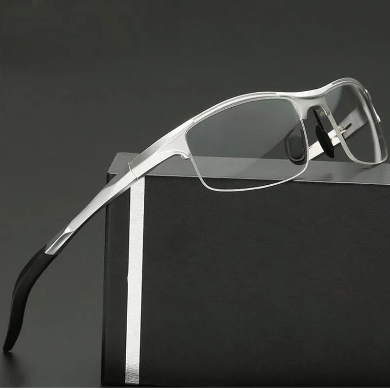 Aluminum Men Eyeglasses Fashion Myopia Optical Computer Glasses Frame Brand Design Plain Eye glasses retro de grau femininos