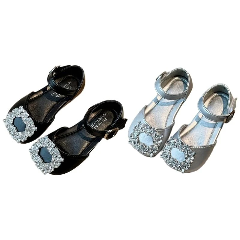 

J15U Kids Sandals with Rhinestones Decorations, Comfortable Girls Shoes Party Wedding Sandals for Everyday Wear & Activity
