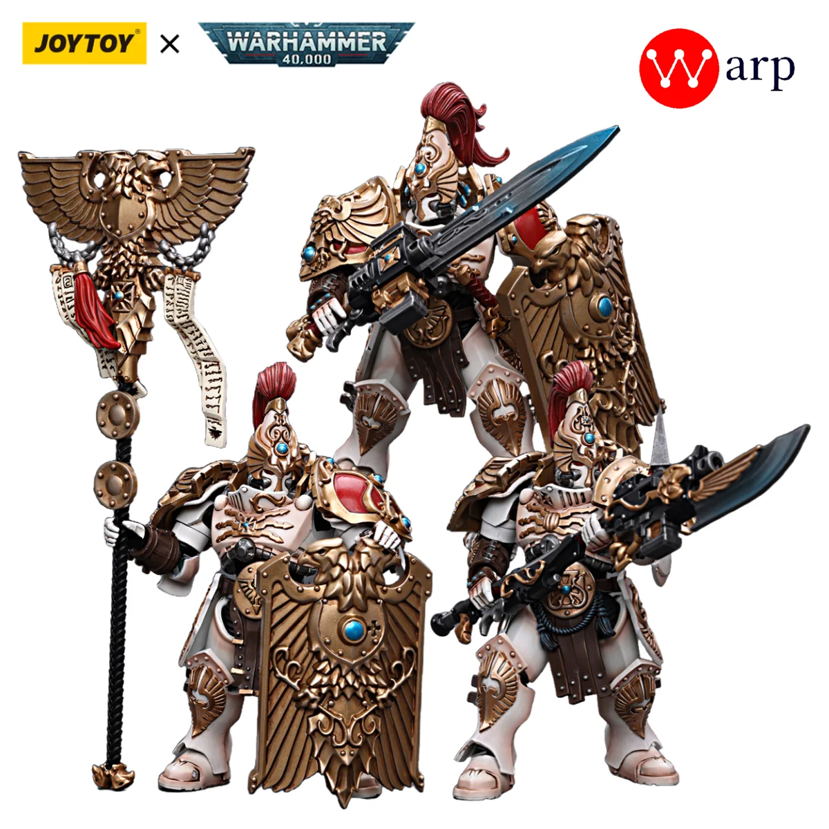 

[In-Stock] JOYTOY Warhammer 40k 1/18 Action Figure Adeptus Custodes Solar Watch Shield Captain Guardian Anime Military Model