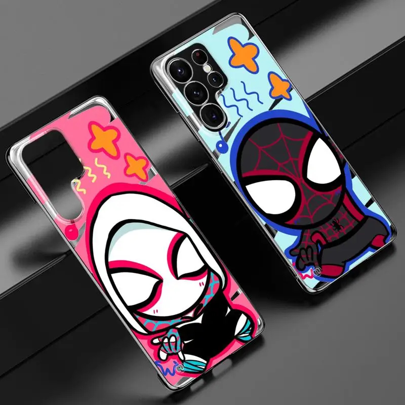 phone case for Samsung Galaxy S24 s23 Ultra FE cases s20 s21plus s22 borderless cooling clear funda Marvel Spiderman Spider Gwen