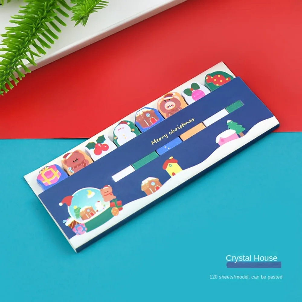 120 Sheets Christmas Sticky Notes Cartoon Notepad Label Note Cute Index Planner Sticker Christmas Memo Pad School Office