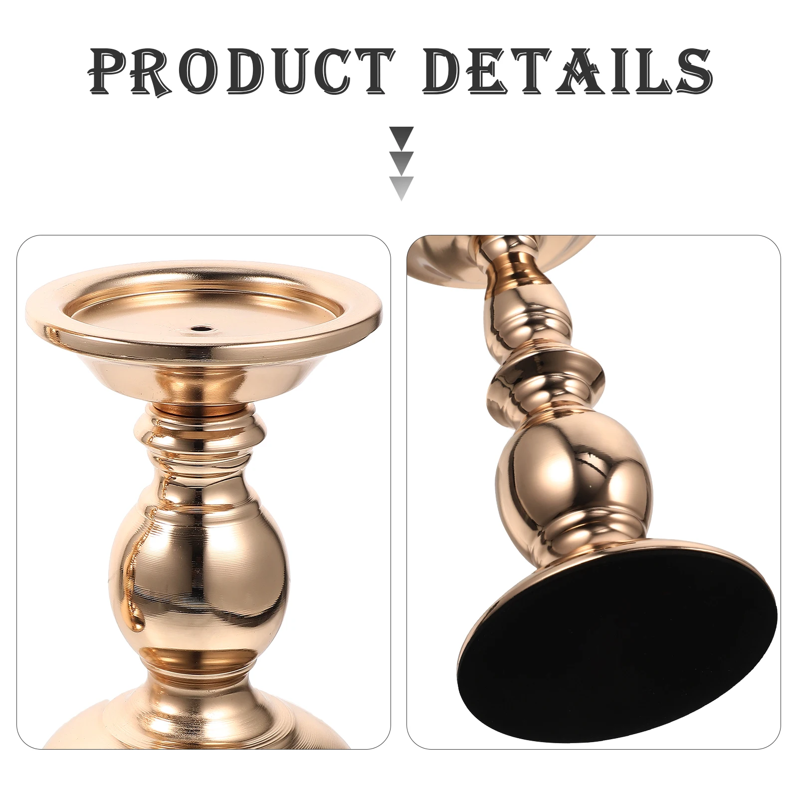 

2 Pcs Vintage Candlestick Candleholder Retro Iron Desktop Decor Dining Table