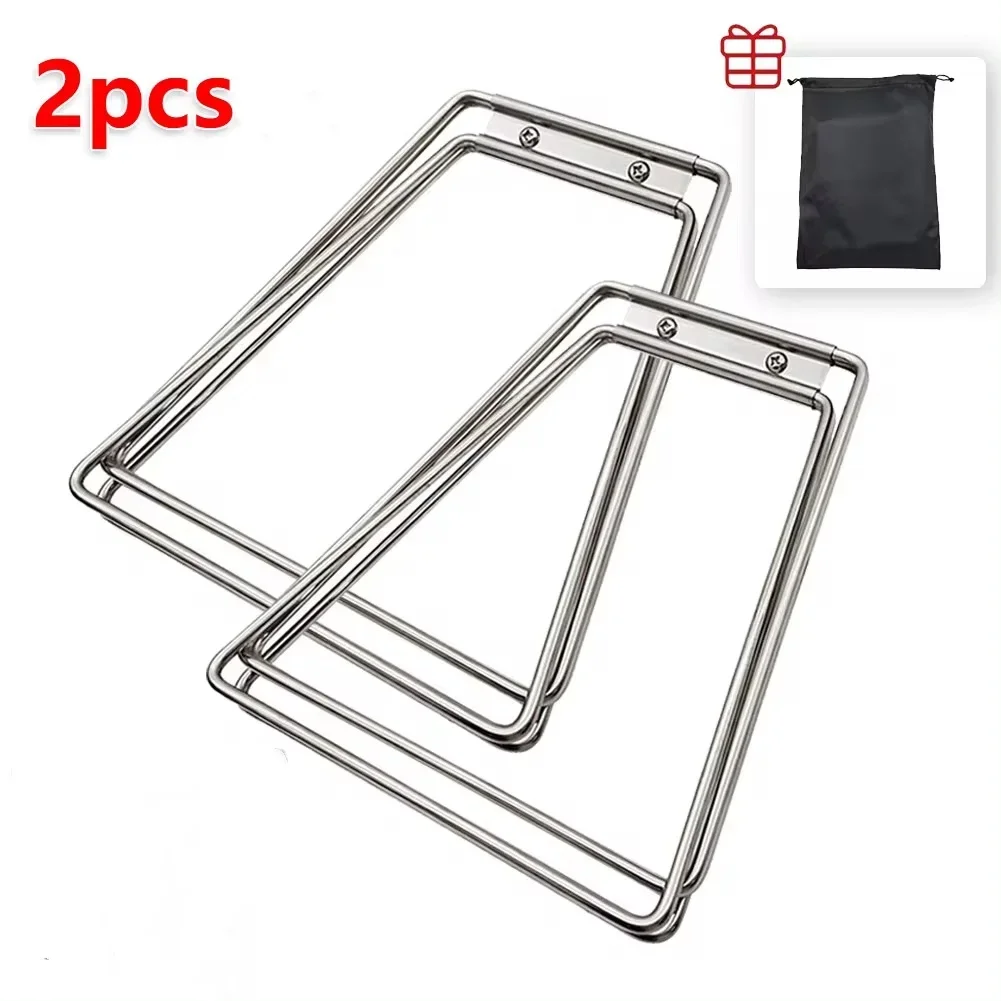 

Portable Aluminum Alloy Stand Camping Foldable Metal Holder Stainless Steel Organizer Box Fold Stand for Outdoor Picnic Fishing