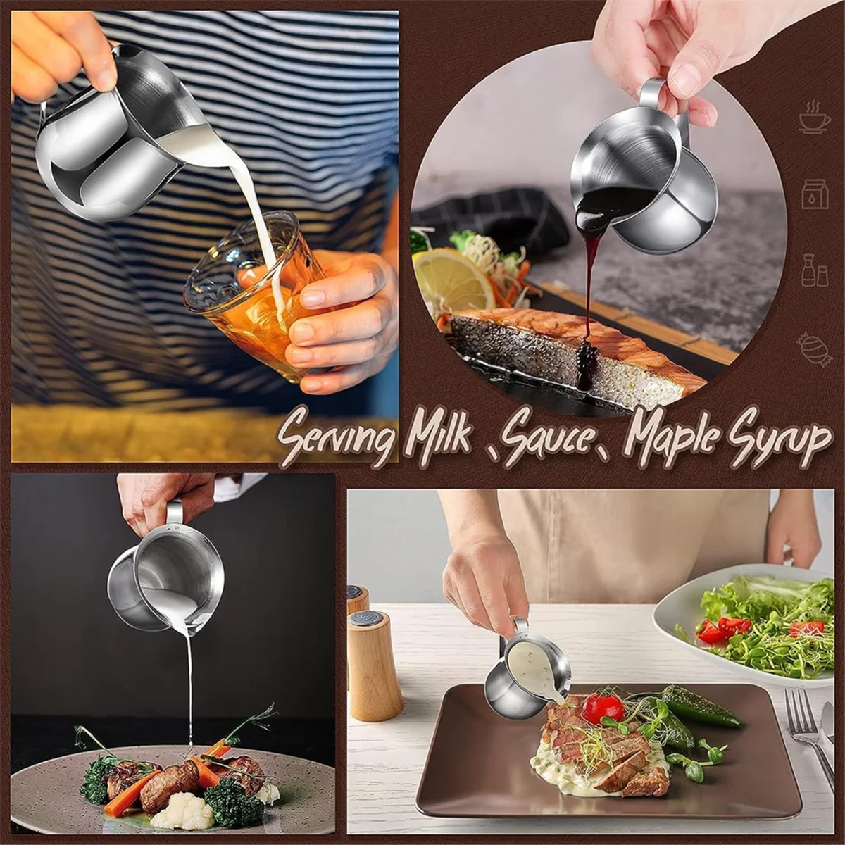 milk cup 12PCS Stainless Steel Coffee Creamer, Espresso Pitcher 3Oz Metal Cream Pitcher, Creamer Cup Small Cream Pouring Pitcher