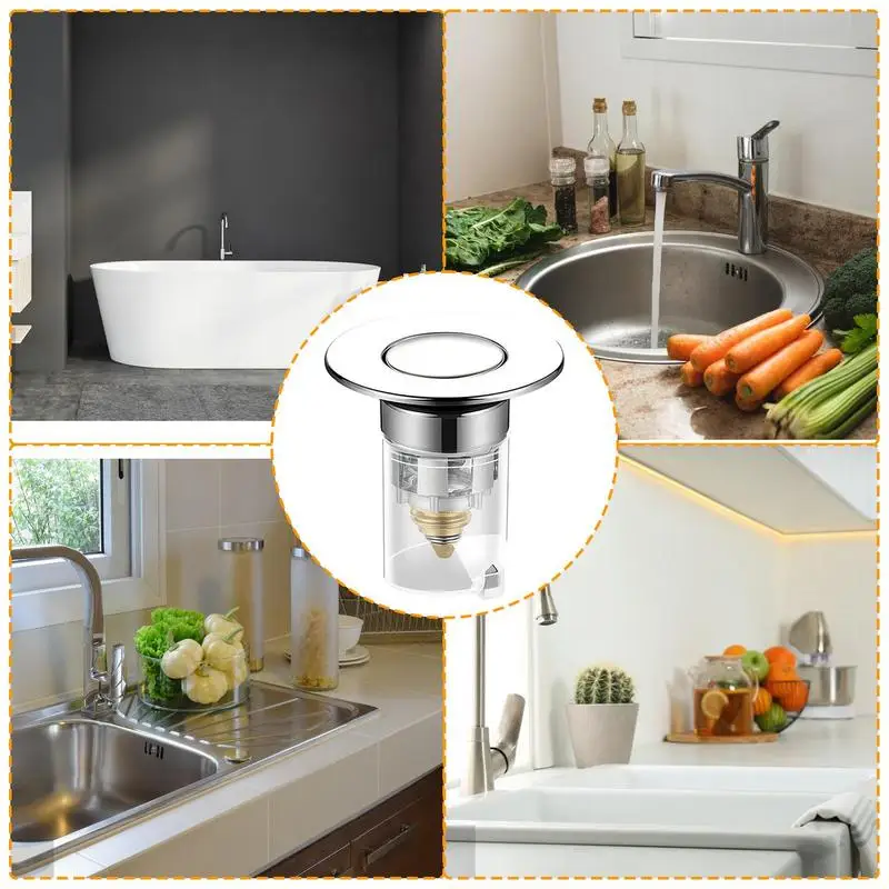 Drain Hair Catcher Pop Up Sink Plug Hair Catcher Kitchen Strainers Drain Stoppers For Toilets Kitchen Sinks Bathroom Washbasins
