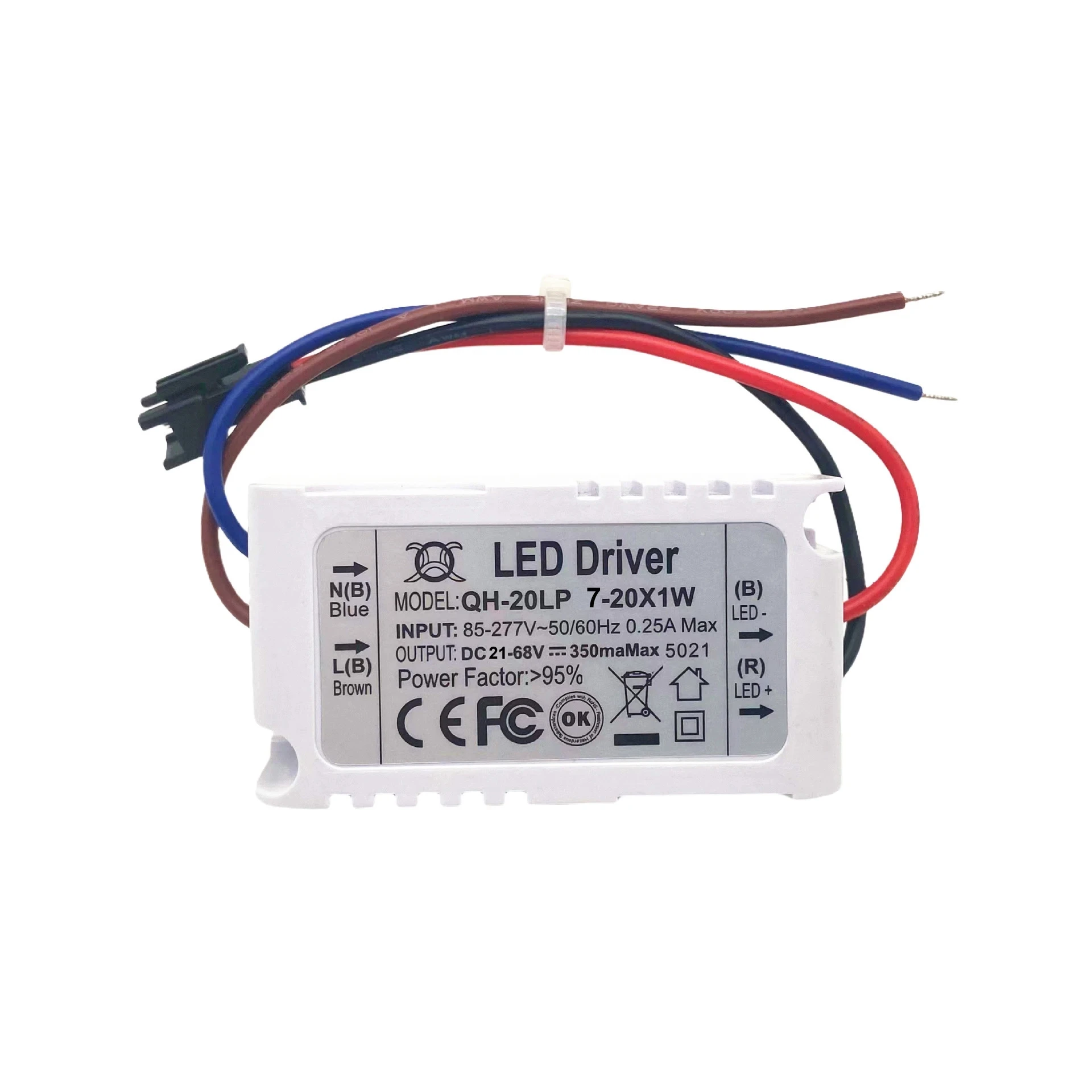 AC85-277V LED Driver 4-36x1W 350mA DC12-120V LED Power Supply Constant Current LED Bulb Lamp