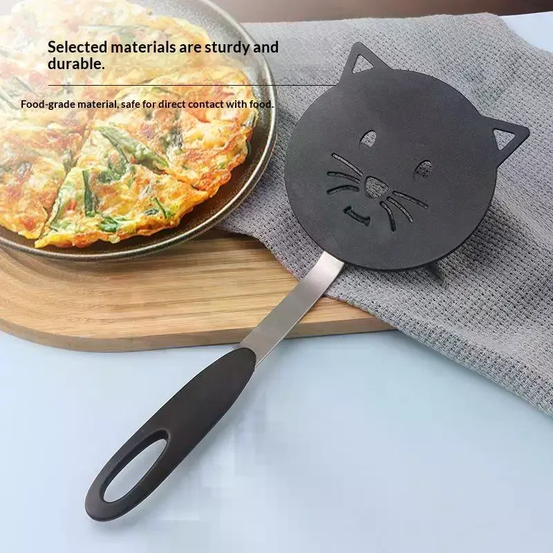 Cat Shaped Nonstick Slotted Nylon Spatula Heatproof Handle For Frying Eggs Pancakes