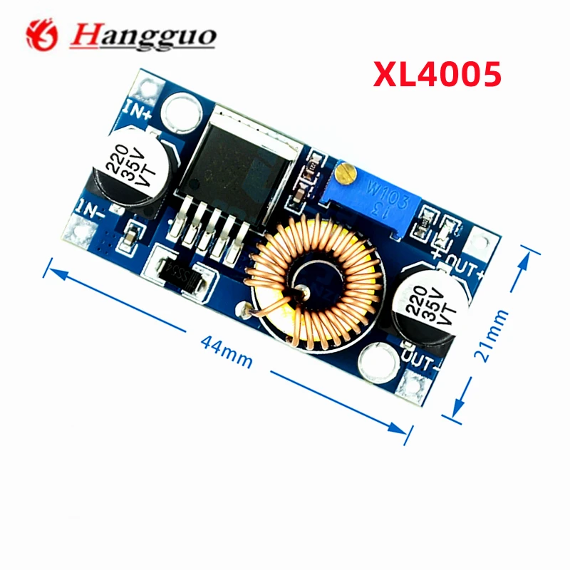 5PCS 5A DCDC adjustable step-down PSU High power XL4005 high efficiency voltage regulator is much higher than LM2596