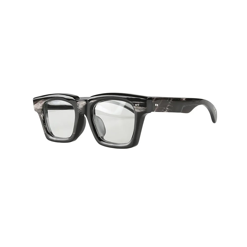 Eyeglass Frames Unique Vintage Square Stripes Handmade Buffalo Horn Prescription Reading Man Glasses Frames Optical Eyeglasses