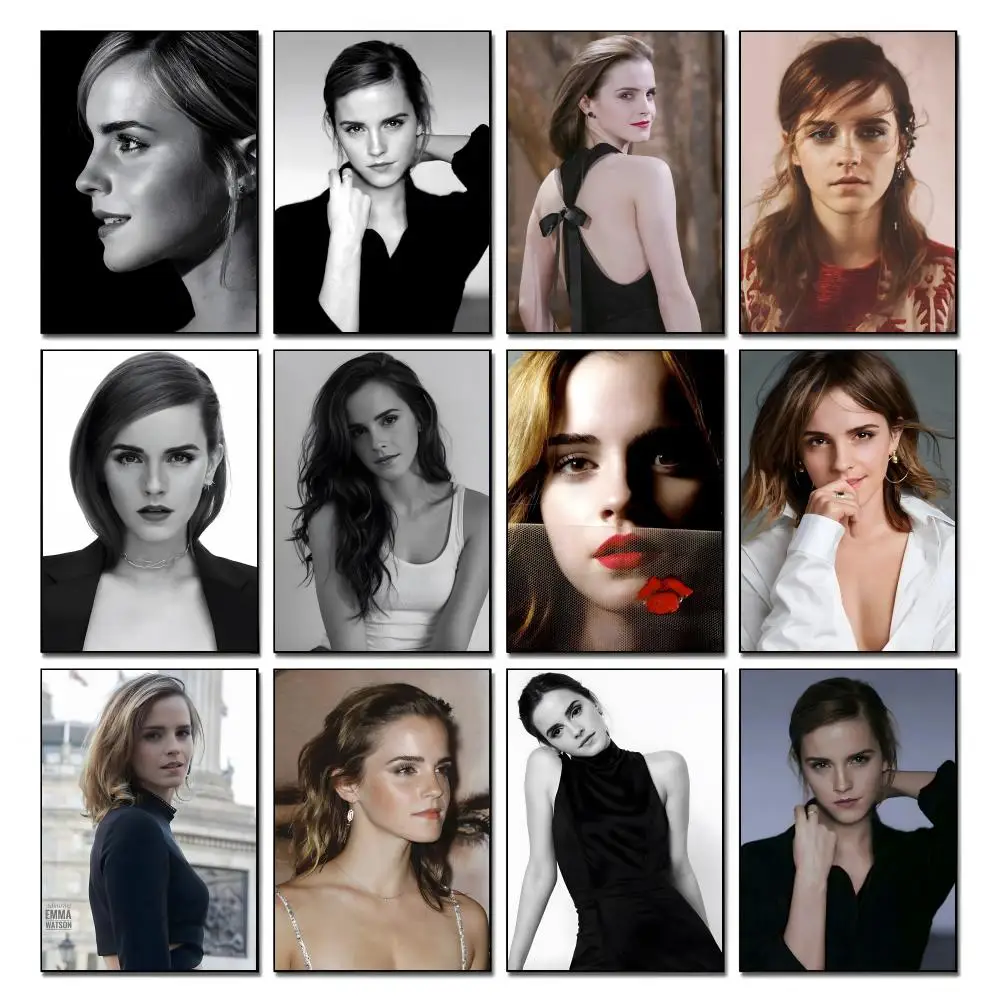 Actress E-Emma W-Watson Poster HD-Kunst, wasserfest, selbstklebende Wanddekoration, Heimdekoration (Wohnzimmer, Schlafzimmer, Bar), ästhetisch