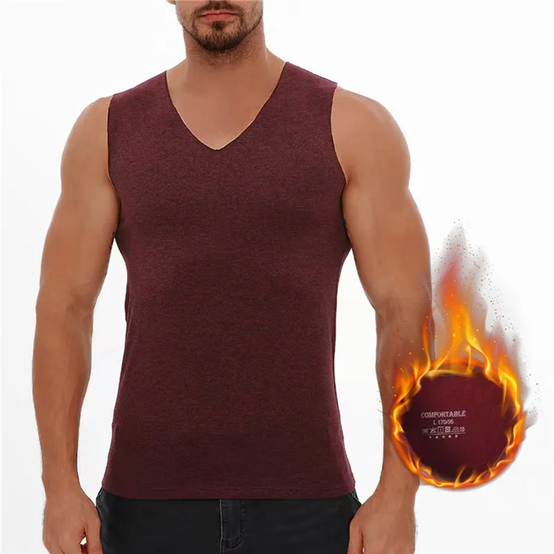 37℃ Thermal Vest Men\'S Thermal Underwear Vest Autumn Winter Long Thermal Underwear Tank Top V-Neck Seamless Underwear for Man