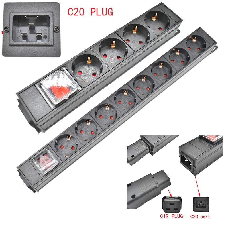 

Распределительный Блок питания PDU, шкаф 2-11 каналов, немецкий разъем C20