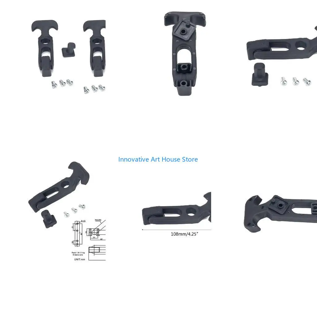 E1PC 2Pcs/set T-handle Buckle Elastic Rubber T-handle Hasp Draw for Latch with Brackets for Rvs Trailers Tool Boxes Cooling B