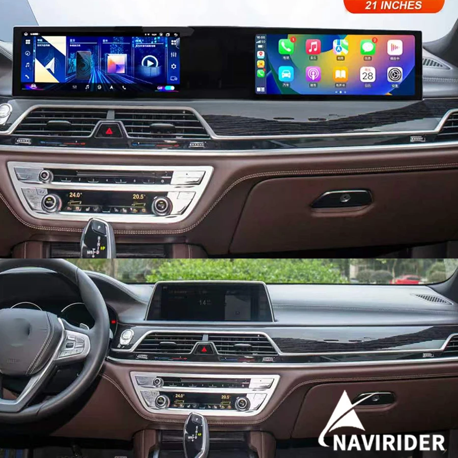 21inch Car Radio For BMW 7 Series EVO 2018 Dual System CarPlay 4G WIFI Navi Android Auto Multimedia Player Screen Head Unit LHD