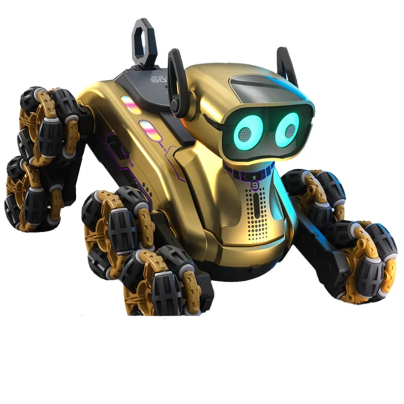 หุ่นยนต์สุนัขบังคับวิทยุ AS96-RC สำหรับเด็ก พร้อมไฟและเสียงเพลง 8 ล้อ ควบคุมด้วยท่าทาง