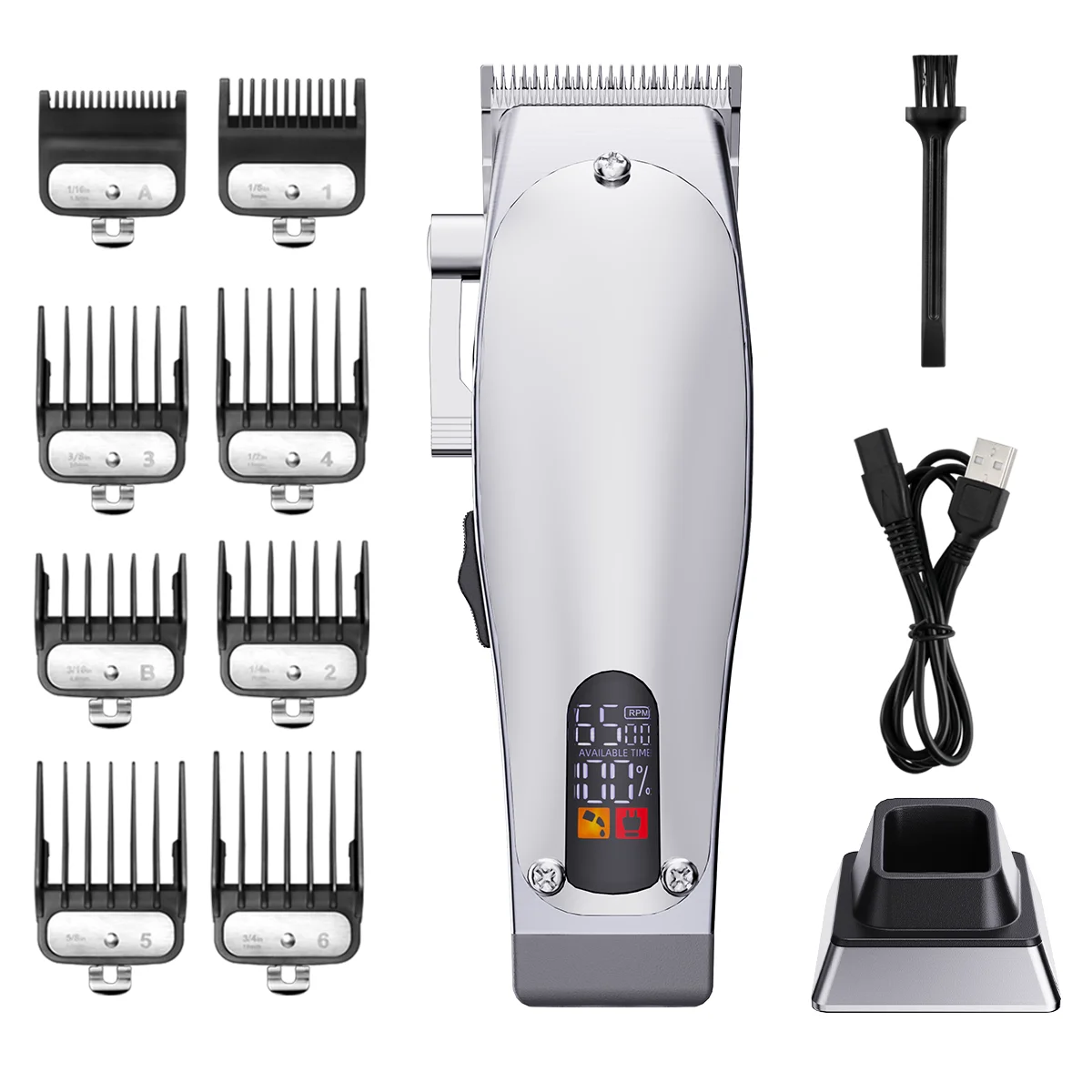 KIKIDO KK-12480 Hair Clipper Cordless Hair Cutting Machine Adjustable Barber Electric Hair Trimmer Display Clipper for Men