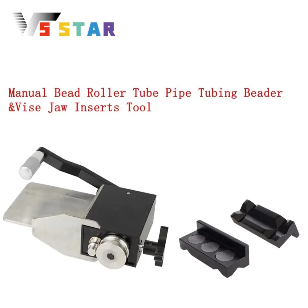 

Manual Bead Roller Tube Pipe Tubing Beader & Vise Jaw Inserts Tool For Intake And Intercooler Piping Use with 16mm Or Larger ID