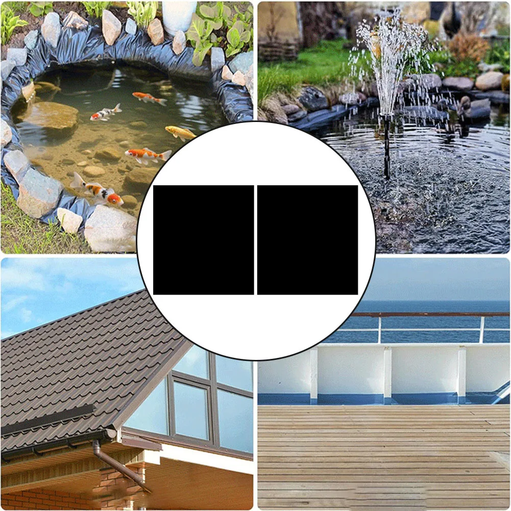 2PCS Pond Liner Repair Patch 8''x8'' Waterproof EPDM Liner Repair Patch Kit For Ponds Repairs Sealing Roofs Gutters
